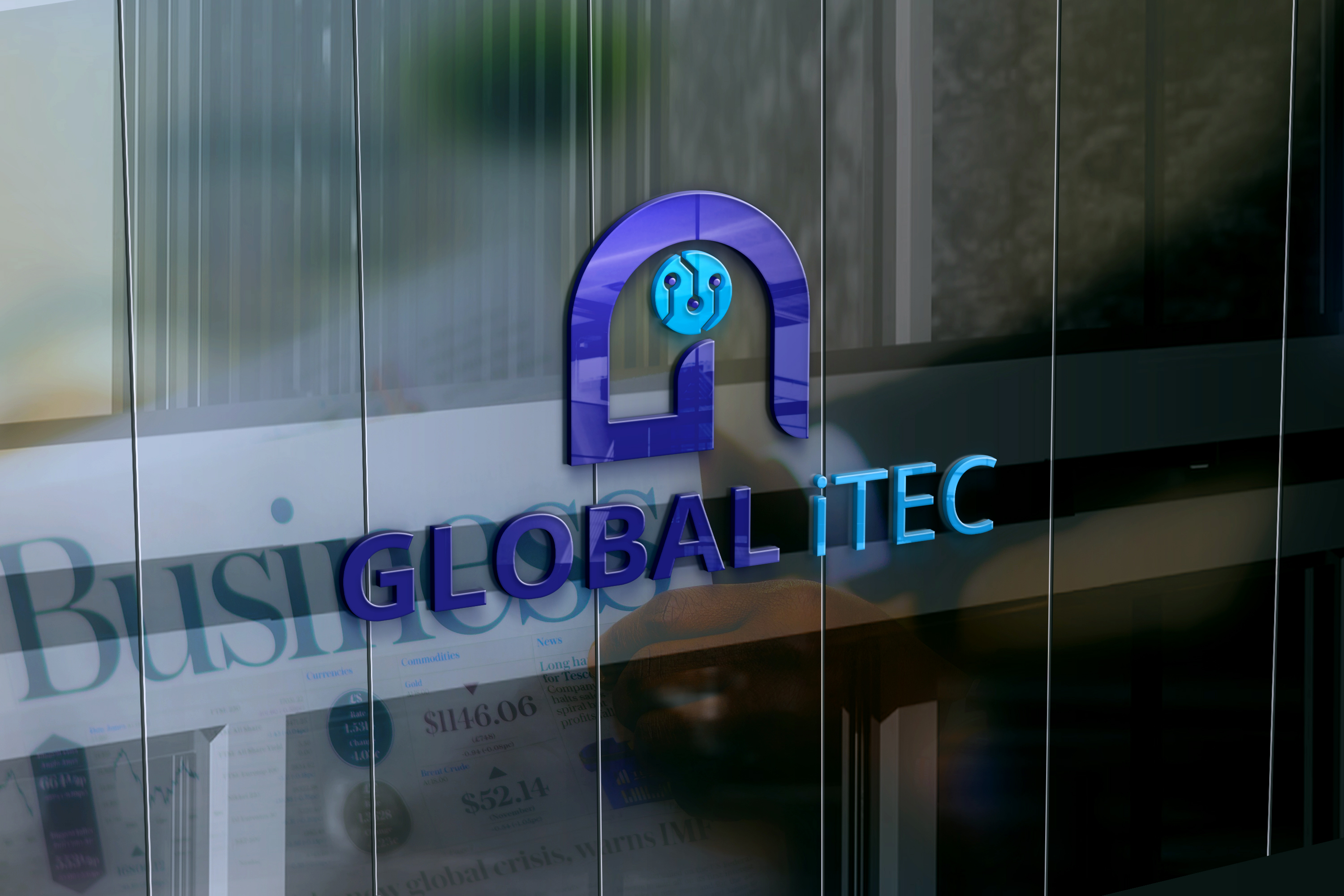 Mockup logo Global ITEC